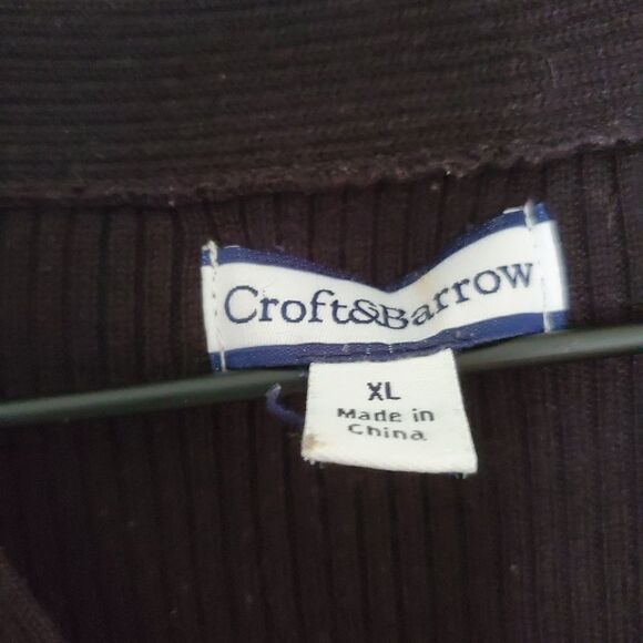 Croft and Barrow Black Long Sleeve Vneck Knit Sweater Size XL - Picture 8 of 8